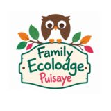 logo du lieu de séminaires d'entreprise Family Ecolodge Puisaye, un hibou posé sur un panneau