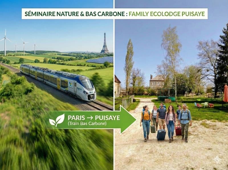 un séminaire nature bas carbone autour de Paris Ile de France, en train